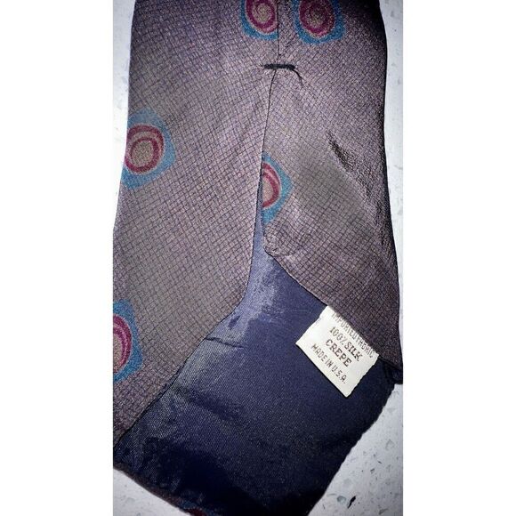 Vintage YSL Yves Saint Laurent Tie  Purple Pattern 100% Silk Men's USA MADE - Picture 8 of 12